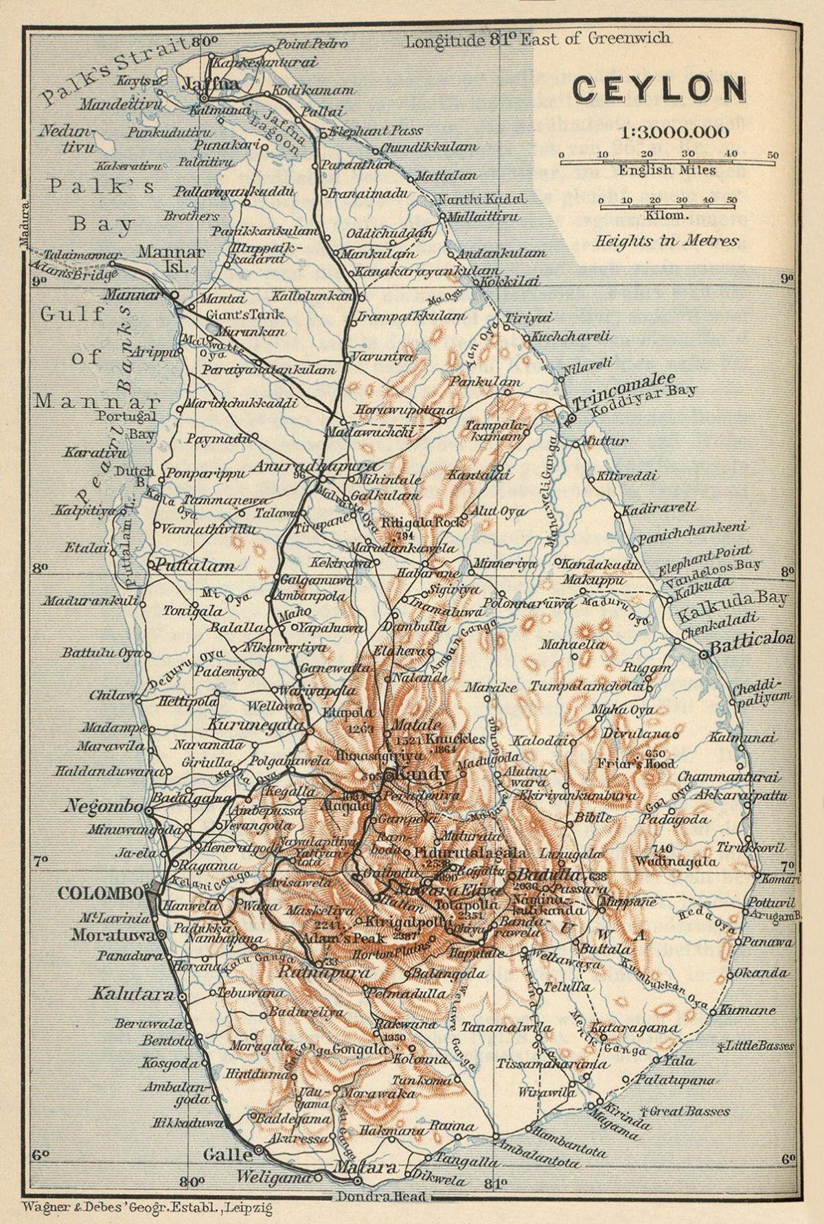 Ceylon sulla mappa