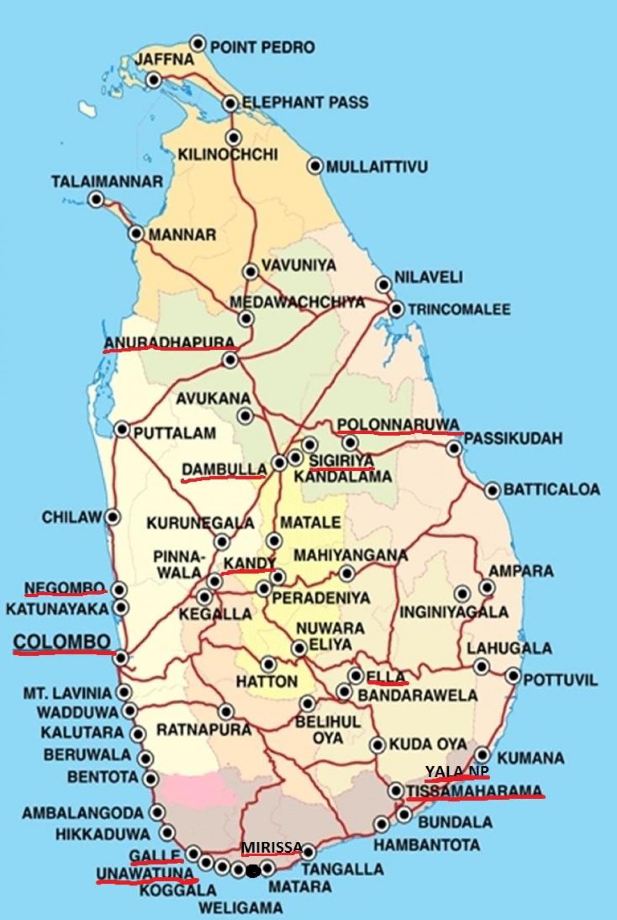 ella mappa Sri Lanka