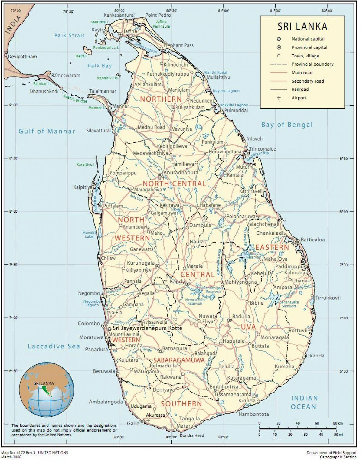 Sri Lanka radice mappa