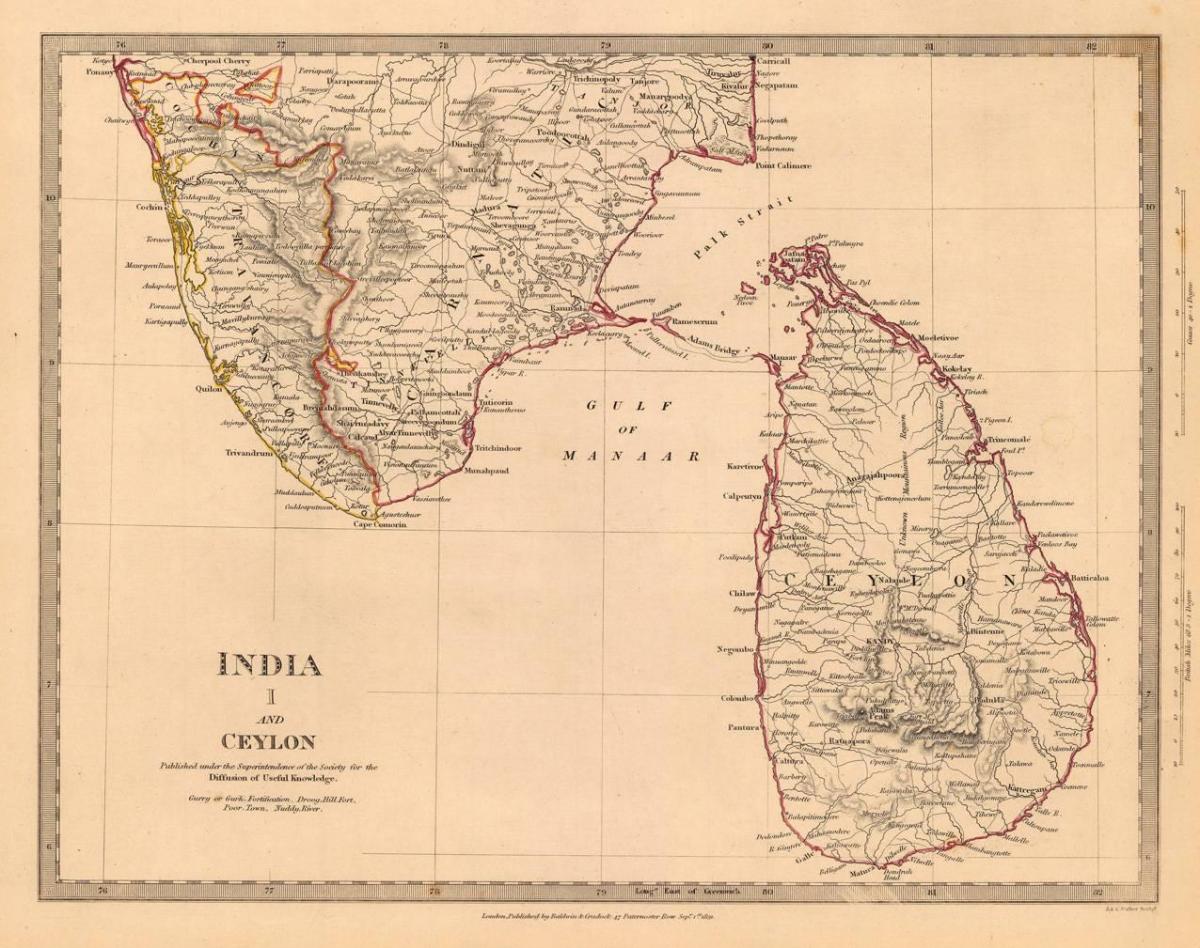 antica Ceylon mappa