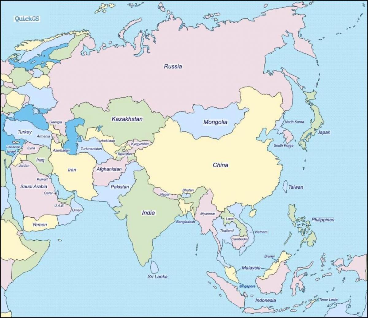 mappa di Sri Lanka e nei paesi limitrofi,