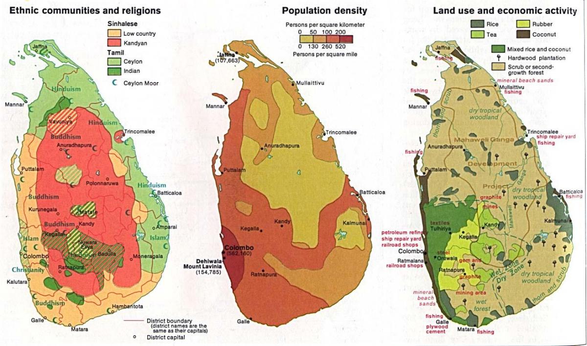 mappa di Sri Lanka agricoltura