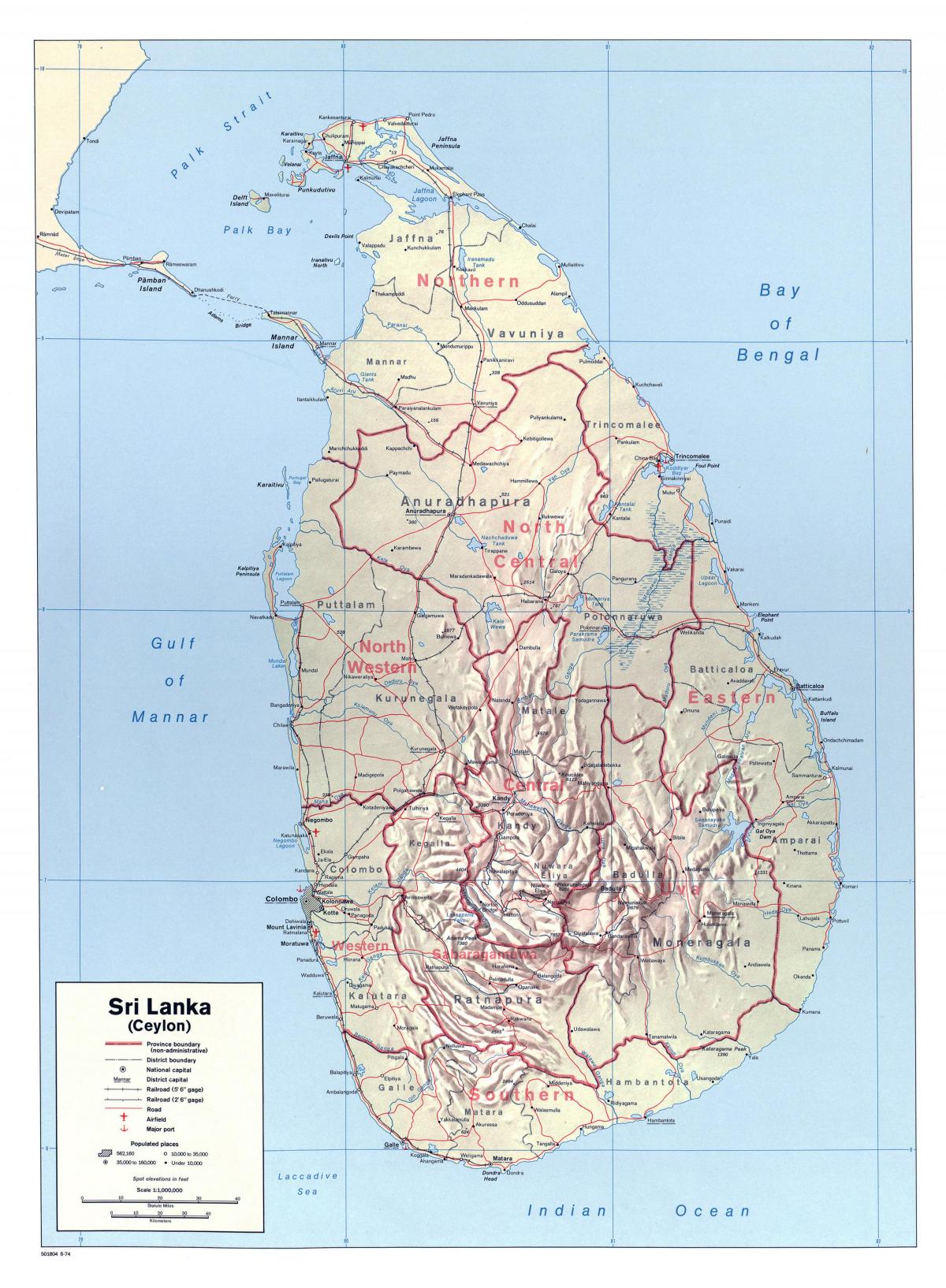 mappa di Sri Lanka con la città