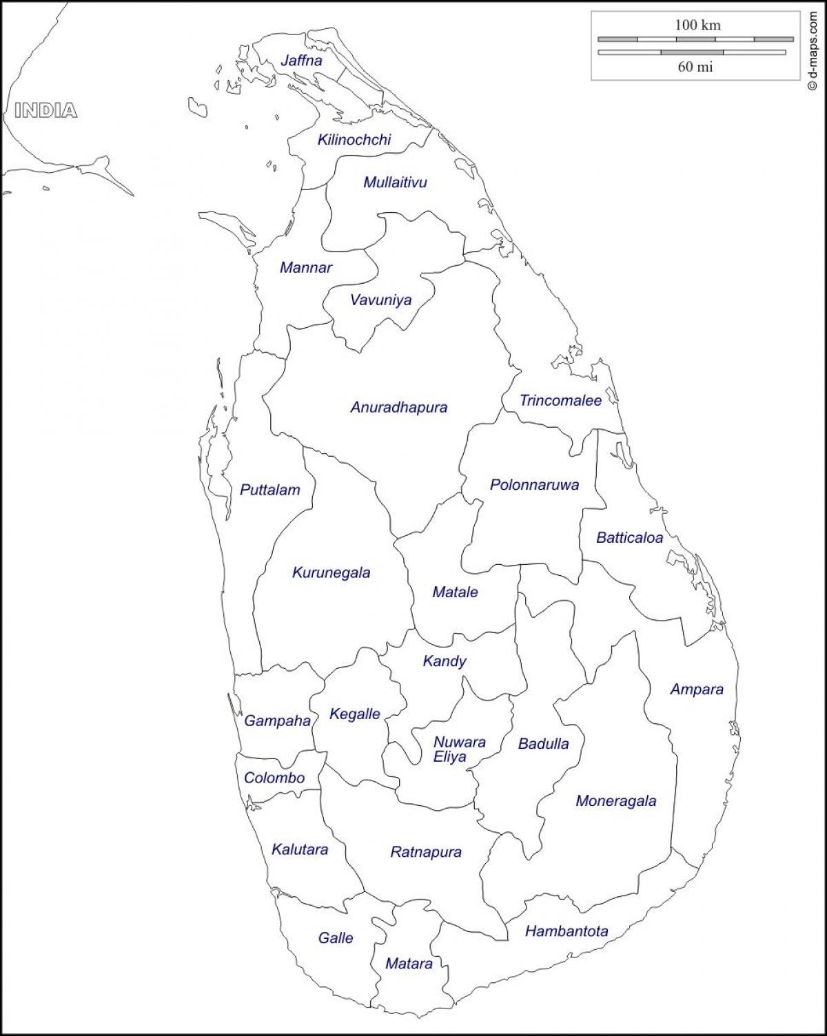 Sri Lanka disegnare la mappa