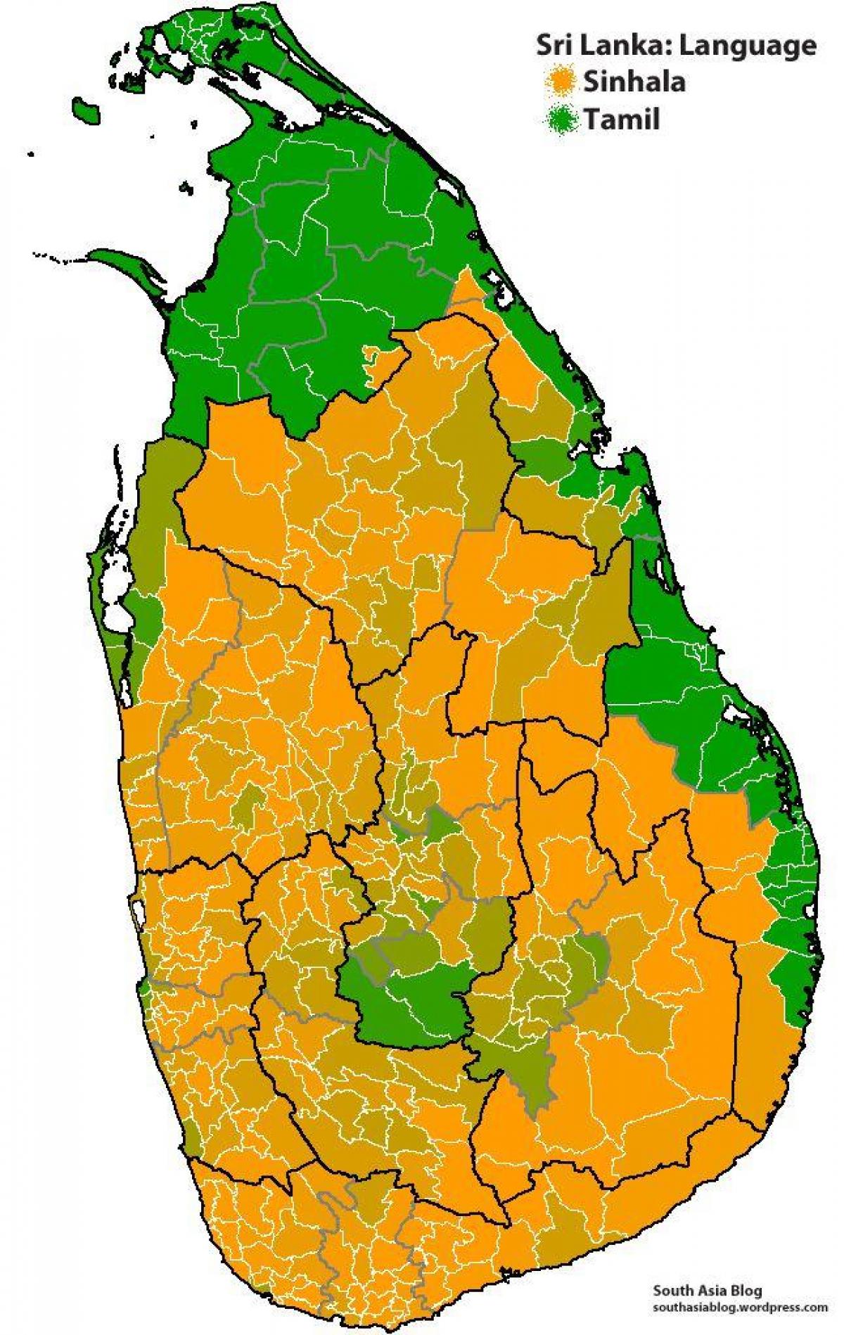 mappa di Sri Lanka lingua