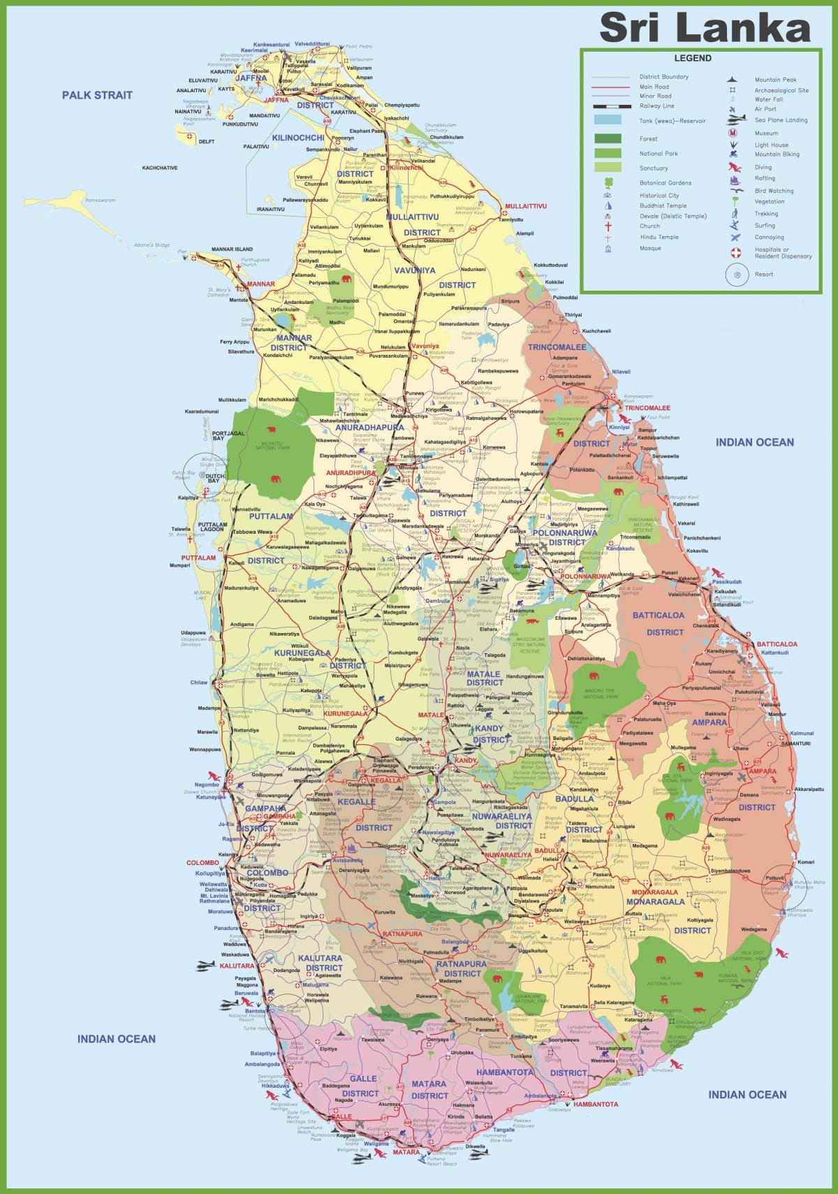 mappa di Sri Lanka villaggio