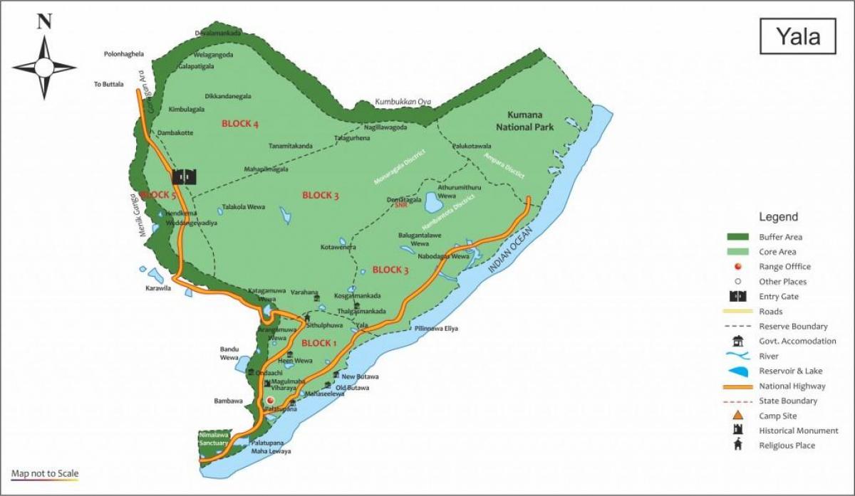 mappa di yala Sri Lanka