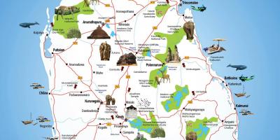 Località turistiche in Sri Lanka mappa