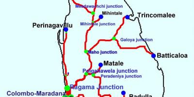 Treni in Sri Lanka mappa