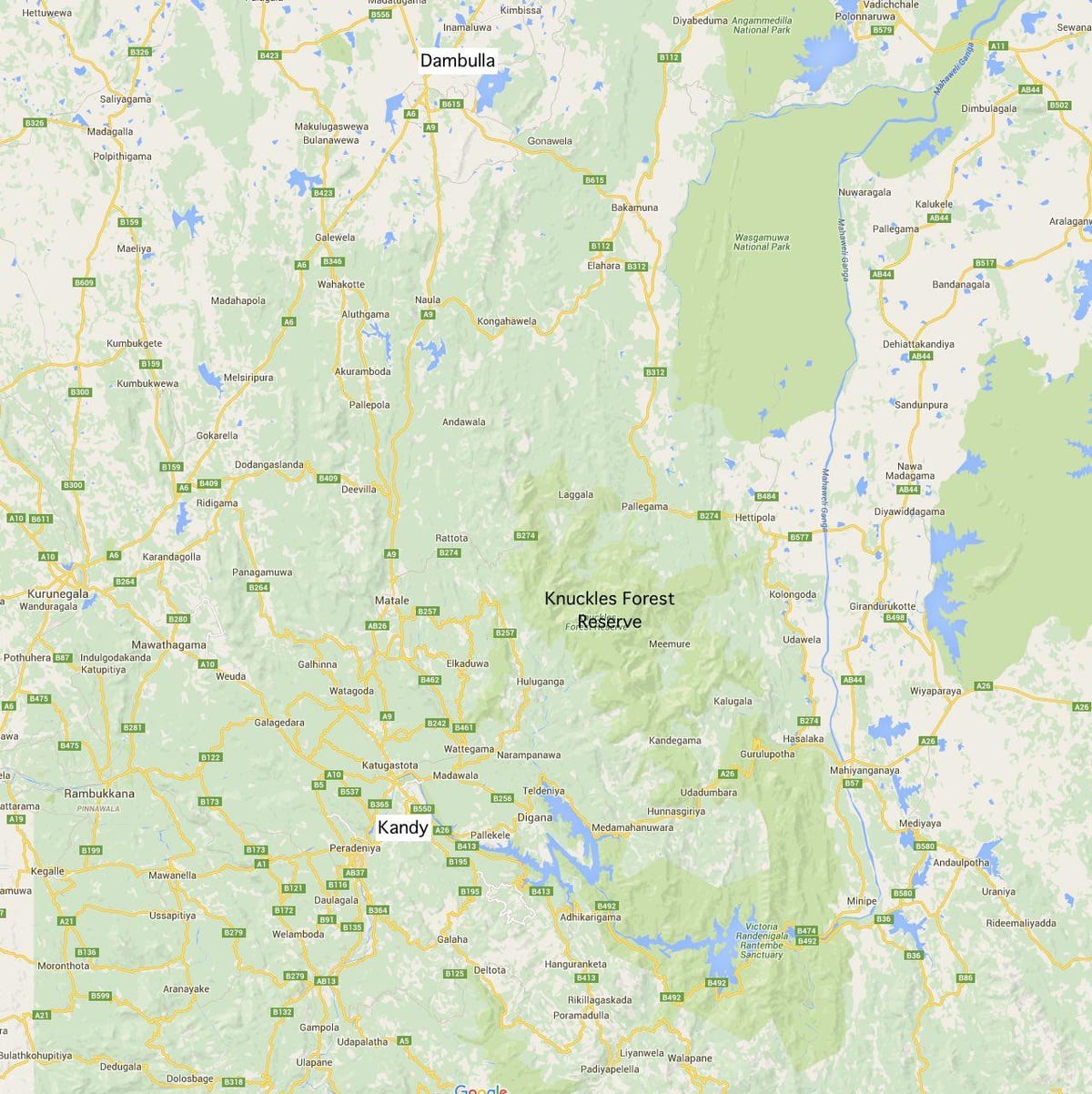 mappa di nocche Sri Lanka