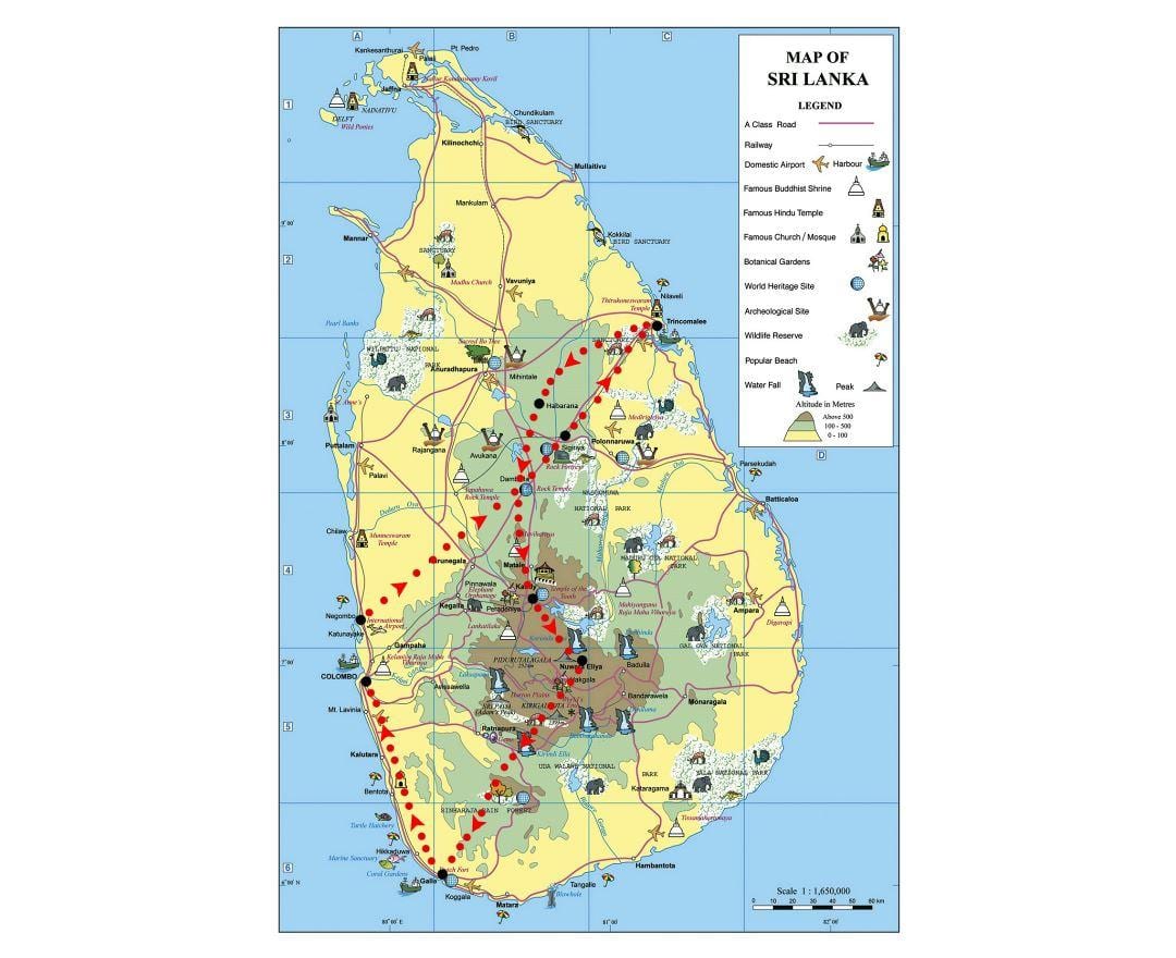 mappa di simboli in Sri Lanka