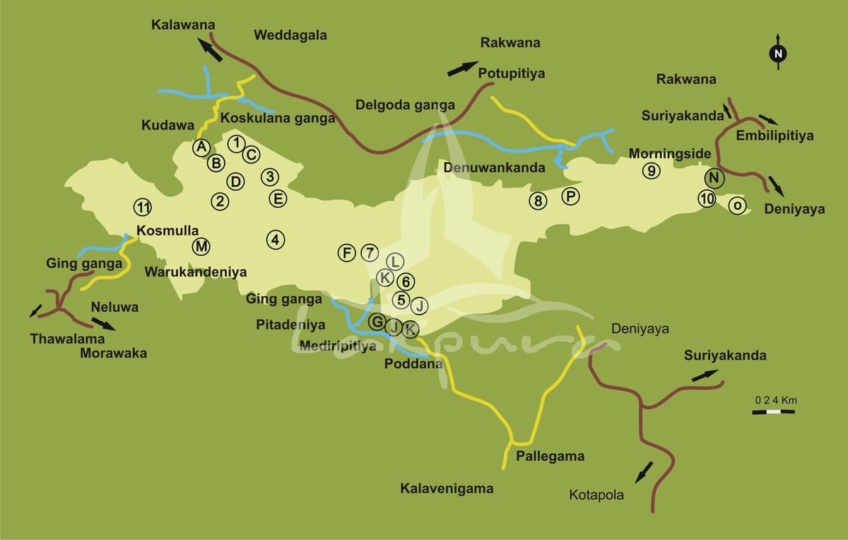mappa di sinharaja Sri Lanka