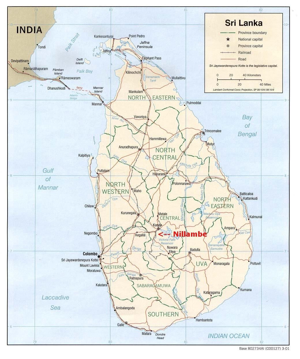 mappa di Sri Lanka casa
