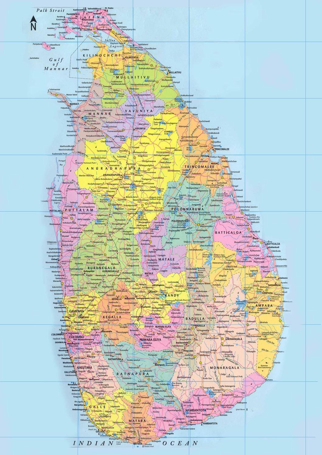 Sri Lanka chilometro mappa