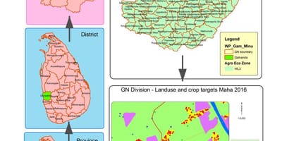 Mappa di gn divisione mappa Sri Lanka