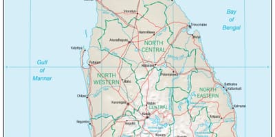Mappa di mappa di navigazione Sri Lanka