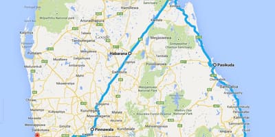 Sri Lanka migliori spiagge mappa
