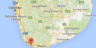  mappa di sud-ovest dello Sri Lanka