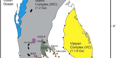 La mappa dei minerali in Sri Lanka
