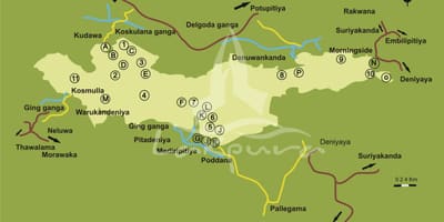Mappa di sinharaja Sri Lanka