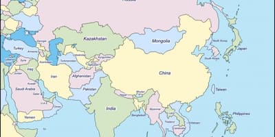 Mappa di Sri Lanka e nei paesi limitrofi,
