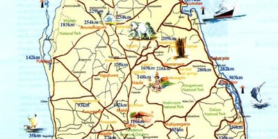 Mappa di Sri Lanka beach resort
