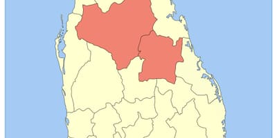 Provincia centrale dello Sri Lanka mappa
