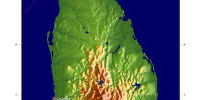 Mappa di Sri Lanka elevazione