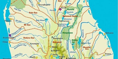 Mappa di Sri Lanka geografia