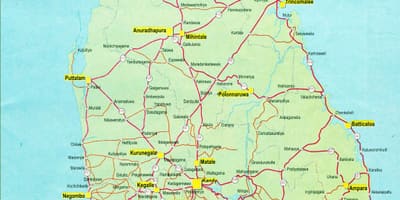 Sri Lanka strada autostrada mappa