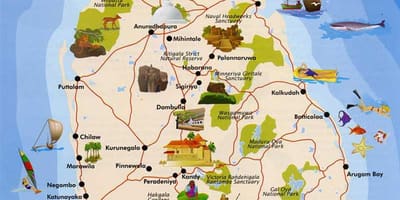 Sri Lanka, isola mappa