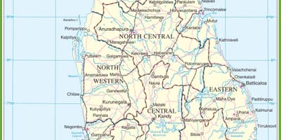 Mappa di Sri Lanka politico