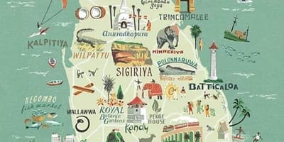 Mappa di Sri Lanka mappa poster