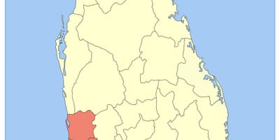 Mappa della provincia occidentale dello Sri Lanka