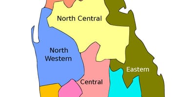 Sri Lanka mappa con gli stati