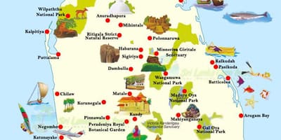 Mappa di unawatuna, Sri Lanka
