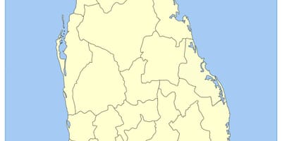 Mappa di sud dello Sri Lanka